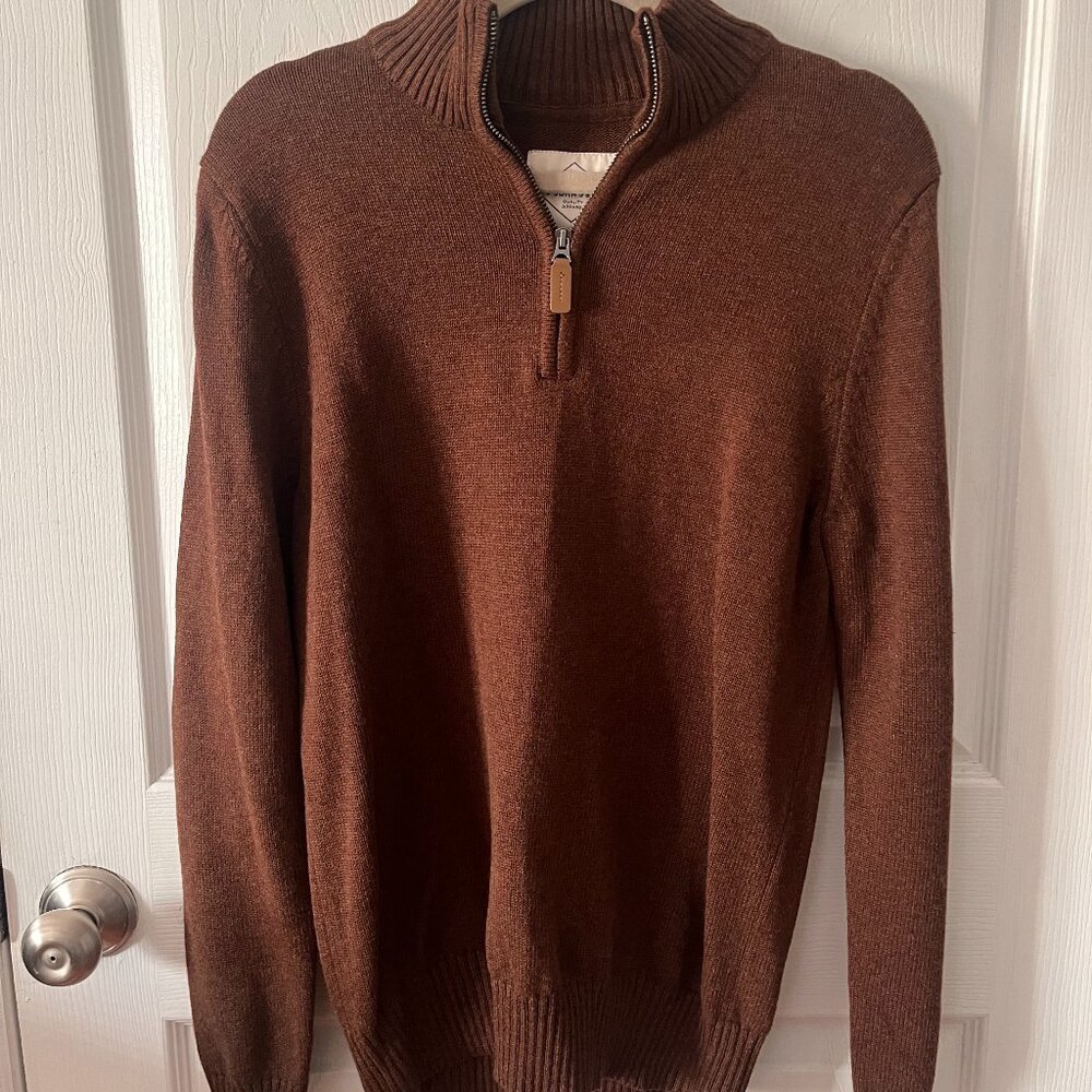 St. John's Bay Mens Mock Neck Long Sleeve Quarter-Zip Pullover Sweater, Size SM
